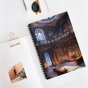 Magical Library Spiral Notebook - Ruled Line, Perfect for Writers, Students, Book Lovers, Journal Keepers, Gift for Book Day