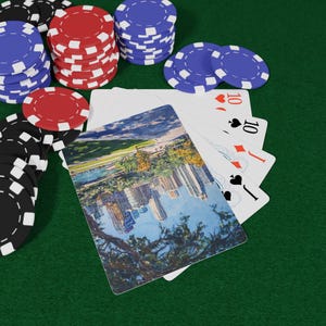 Cartas de Baralho Millennium Park - Baralho Chicago Landmark, Arte Urbana e Arquitetura, Cartas com Vistas de Paisagens Urbanas e Parques, Noite de Pôquer Divertida