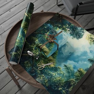 Rainforest Canopy Wrapping Paper Roll, Ekologiczne opakowanie na prezent, Urodziny, Ślub, Święta, Opakowanie inspirowane naturą, Zabawne opakowanie na prezent
