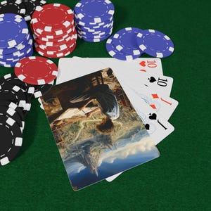 絵を描くポーカートランプ - ゲームナイト、カードゲーム、ポーカーパーティー、ゲーマーやコレクターへのギフトに最適なユニークなデッキ