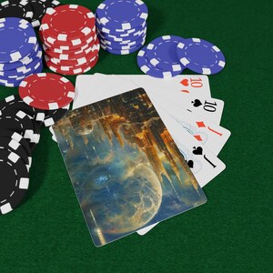 Celestial Cityscape Poker Playing Cards, Fantasy Card Game, Unique Gift for Gamers, Casino Night, Card Players, Collectibles, Game Night