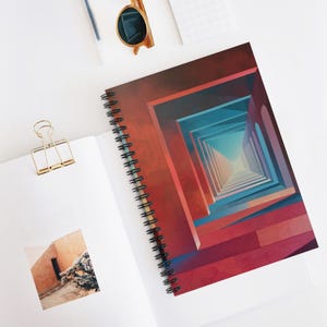 Vanishing Points Spiral Notebook - Ruled Line, Unique Journal, Dreamy Notepad, Gift for Writers, Colorful Stationery, Fun Sketchbook