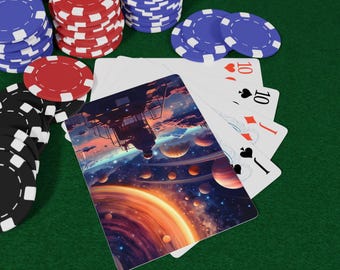 スペースドリームポーカートランプセット、ゲーマー向け宇宙テーマ