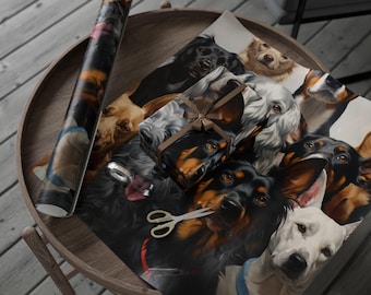 Papel de regalo para perros / Papel de regalo para amantes de los perros, Envoltura personalizada para mascotas, Cumpleaños, Celebraciones, Navidad, Embalaje para fiestas, Papel de regalo