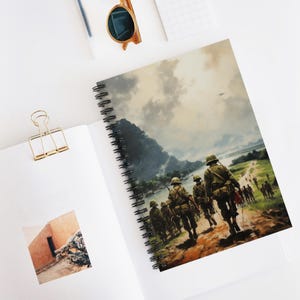 Vietnam History Spiral Notebook - Ruled Line, Vintage Art Notebook, War Journal, Sketchbook, Gift for Veterans, Artistic Stationery