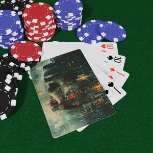 Cartas de Baralho Ecos Tecnológicos - Baralho de Circuitos Futuristas, Cartas de Arte da Era Digital, Conjunto de Pôquer com Inspiração Cibernética, Presente para Amantes de Tecnologia