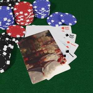 Aziatische zentempelspeelkaarten - rustig tempelkunstdeck, kaarten oosterse spiritualiteit, serene pokerset, cadeau voor zenliefhebbers en -liefhebbers