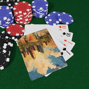 Conjunto de cartas de pôquer Phoenix Skyline | Design de paisagem urbana vintage, ótimo para noites de jogos, presentes para amantes de cartas, noite de jogos de cartas