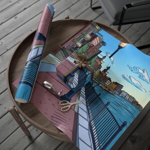 Delaware Riverfront Wrapping Paper na każdą okazję, Opakowanie na prezent, Opakowanie na święta, Opakowanie urodzinowe, Wyjątkowa dekoracja prezentów, Papier do pakowania