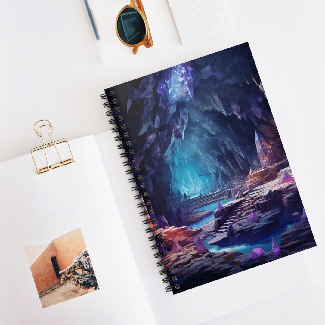 Crystal Caves Spiral Notebook - Ruled Line | Fantasy Writing Journal ...