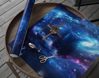 Galactische symfonie inpakpapierrol, kosmische cadeauverpakking voor ruimteliefhebbers, unieke verjaardag, vakantie, sterrenthema, aangepaste verpakking