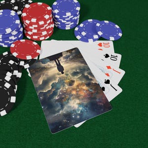 What If Poker Playing Cards Set, Unique Gift for Game Night, Celestial Design, Fantasy Card Deck for Poker Lovers, Artsy Playing Cards,