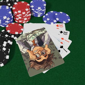 Juego de cartas de póker para la gestión de deudas: perfecto para la noche de juegos, regalo para jugadores, accesorio divertido para fiestas, baraja personalizable, único