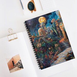 Temporal Garden Spiral Notebook - Ruled Line, Whimsical Journal, Nature Lovers Planner, Gift for Writers, Artistic Stationery