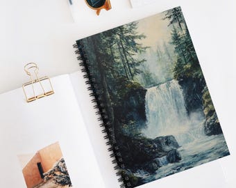 Vancouver Waterfalls Spiral Notebook - Ruled Line, Nature Lover's Journal, Waterfall Diary, Scenic Gift Idea, Travel Planner, Pacific Art