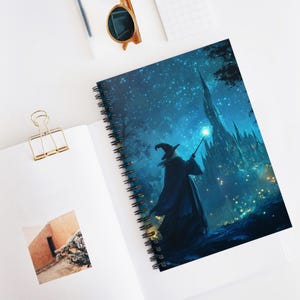 Wizards and Wands Spiral Notebook, Magical Journal for Dreamers, Spellbound Creativity, Ideal for Writers & Students, Gift for Fantasy