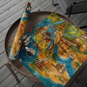Carta da regalo "Exploring Earth" - Carta da regalo a tema viaggio, design per amanti dell'avventura, carta educativa per bambini, decorazioni con mappa del mondo, carta da regalo globale