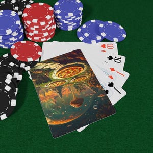 Naipes Pizza Planet: Baraja de comida divertida, Amantes de la pizza y aventura culinaria, Cartas de delicias, Noche de póker, Noche de juegos, Juegos de cartas