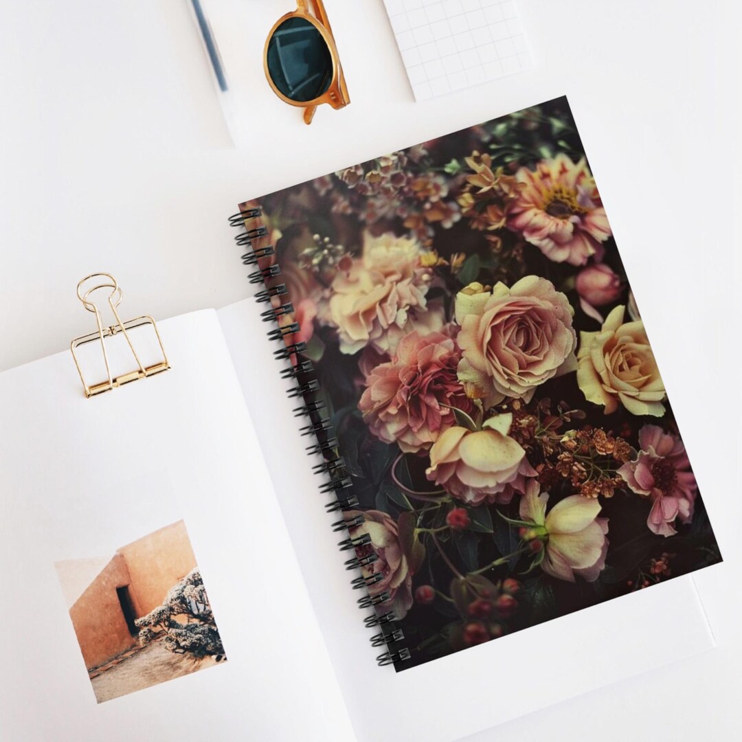 Vintage Blooms Spiral Notebook, Dreamy Journal for Writers, Floral ...