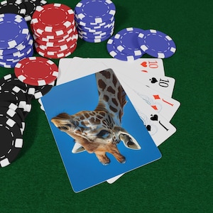 Cartas de Baralho Girafa - Baralho Elegante de Vida Selvagem, Cartas Encantadoras com Arte de Girafa e Inspiradas na Natureza, Jogo de Cartas Colecionável Exclusivo, Cartas de Baralho