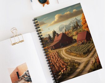 Farm Seasons Spiral Notebook - Ruled Line, Nature Lover's Journal, Farming Diary, Rustic Gift Idea, Seasonal Planner, Countryside Art