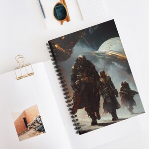 Space Pirates Spiral Notebook, Science Fiction Journal, Gift for Students, Writing, Sketching, Note-taking, Sci Fi and Space