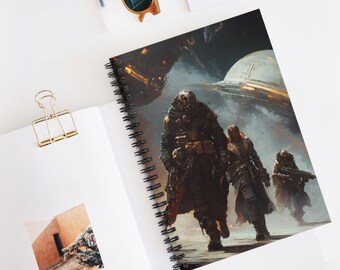 Space Pirates Spiral Notebook, Science Fiction Journal, Gift for Students, Writing, Sketching, Note-taking, Sci Fi and Space