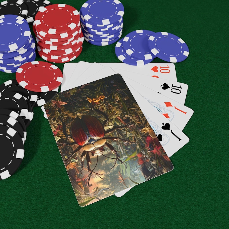Beetle World Spielkarten - Insekt und Natur Deck, einzigartige Käfer Illustrationen, Lern- und Wildtierkarten, Pokerabend, Spieleabend Bild 1