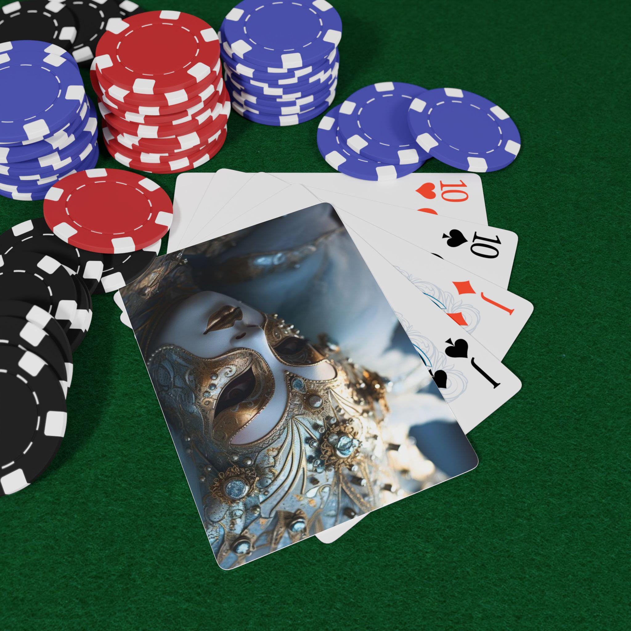 Venetian Carnival Poker Playing Cards, Unique Card Deck, Casino 