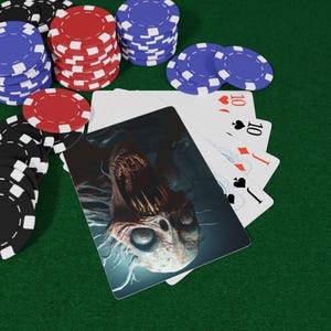 Juego de cartas de póker Scary Monsters / Barajas de temática de pesadilla para noches de juegos, fiestas de Halloween y coleccionistas, noche de juegos, noche de póker