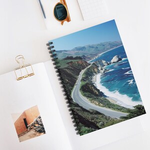 Quaderno a spirale Pacific Coast Sights / Diario a righe per viaggiatori, amanti della spiaggia, amanti della natura, regali per studenti
