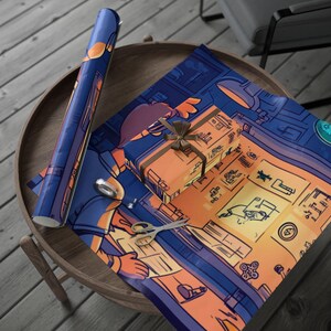 Papel de regalo para desarrollo de productos: papel de regalo innovador, arte de procesos creativos, ambiente de startup, temática de emprendedores, decoración para el crecimiento empresarial