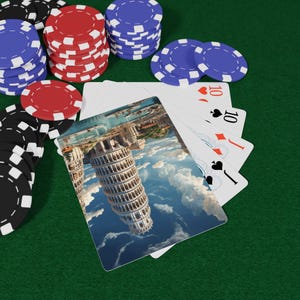 Conjunto de cartas de pôquer com marcos italianos, cartas de jogo personalizadas, presente exclusivo para jogos de cartas, noite de pôquer, baralho de cartas colecionável