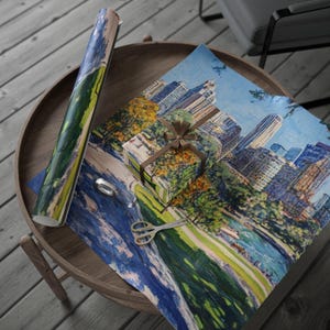 Millennium Park Wrapping Paper Roll, Scenic Gift Wrap, Unique Holiday Wrap, Eco-Friendly Papers, Customizable Gift Packaging