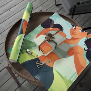 Fitness Journey Wrapping Paper for Gym Lovers, Exercise Gifts, Birthday Celebrations, Fitness-themed Gift Wrap, Adventurous Holiday Wrapping