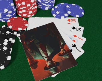 Mafia Poker Playing Cards Set, Classic Casino Decor, Gift for Gamers, Poker Night Essentials, Retro Card Games, Ace of Spades Design