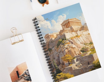 Athens Acropolis Spiral Notebook - Ruled Line, Greek History Journal, Travel Sketchbook, School Supplies, Artist Notebook, Gift for Students