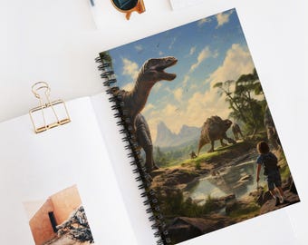 Cuaderno espiral "Descubrimiento de dinosaurios": perfecto para niños, estudiantes, amantes de los diarios y entusiastas de los dinosaurios, regalo de cumpleaños y diario de viaje.