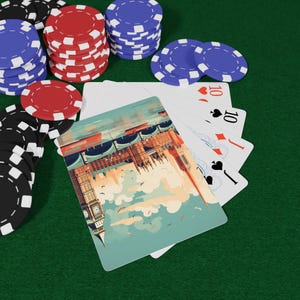Carte da gioco con i monumenti del Regno Unito, regalo unico per gli amanti del poker, mazzo di carte artistico per la serata di gioco, carte in stile vintage, perfette per