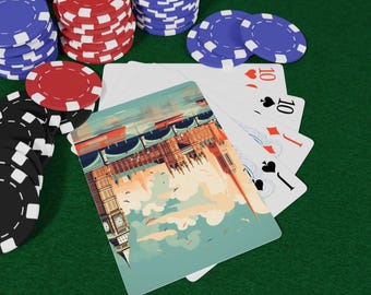 Naipes con lugares emblemáticos del Reino Unido, regalo único para los amantes del póquer, baraja artística para la noche de juegos, cartas de estilo vintage, perfectas para