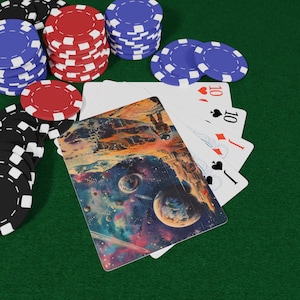 Adventures in Space Poker Playing Cards Set, Space-Themed Card Game, Unique Gift for Gamers, Fantasy Poker Night, Celestial Decor