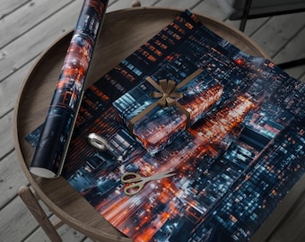 City Skylines Wrapping Paper - Urban Gift Wrap, Skyline Silhouette, Cityscape Art, Architectural Decor, Travel Lover Gift, Modern Chic