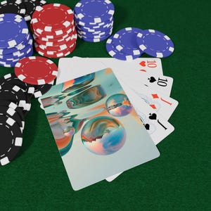 Drijvende objecten pokerspeelkaarten - unieke kaartspelset, pokeravond, cadeaus voor gokkers, decoratieve speelkaarten, bordspel essentieel