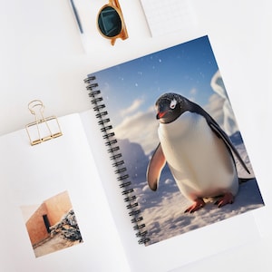 Penguin Spiral Notebook - Perfect for Journaling, Note Taking, Gifts for Students and Nature Lovers, Back to School, Winter Vibes