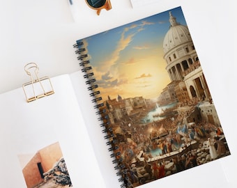 Italien Geschichte Spiralblock, liniert, elegantes Journal, Skizzenbuch für Kreative, Geschenk für Künstler, Schreibbegleiter, lustiges Skizzenbuch