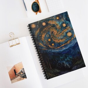 Starry Night Skies Spiral Notebook - Ruled Line | Night Sky Art Journal, Gift for Students, School Supplies, Starry Night Decor, Fun Journal