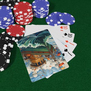 Conjunto de cartas de baralho Rock the Boat, presente náutico para jogos de cartas, baralho de pôquer exclusivo, decoração marítima, suprimentos divertidos para noites de jogos, diversão para noites de pôquer