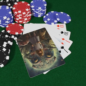 Jeu de cartes à jouer au poker pour enfant moyen, cartes sur le thème fantastique, soirée jeux en famille, décoration d'halloween, cadeau pour les joueurs, art de la carte à collectionner