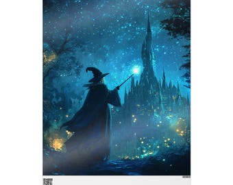 Wizards and Wands Wrapping Paper - Magical Gift Wrap, Sorcerer Design, Fantasy Art, Spellbinding Party Decor, Wizardry Gift Idea