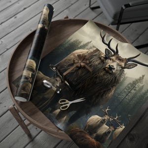 Sweden Animals Wrapping Paper - Rustic Nature Gift Wrap for Holidays, Wildlife Events, Birthdays, Eco-Friendly Packaging, Rustic Decor